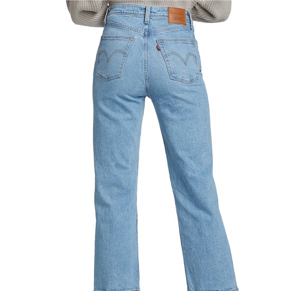 Levi’s Premium Ribcage Straight Ankle Jeans Size 29 Small Rip High waisted - Picture 5 of 14